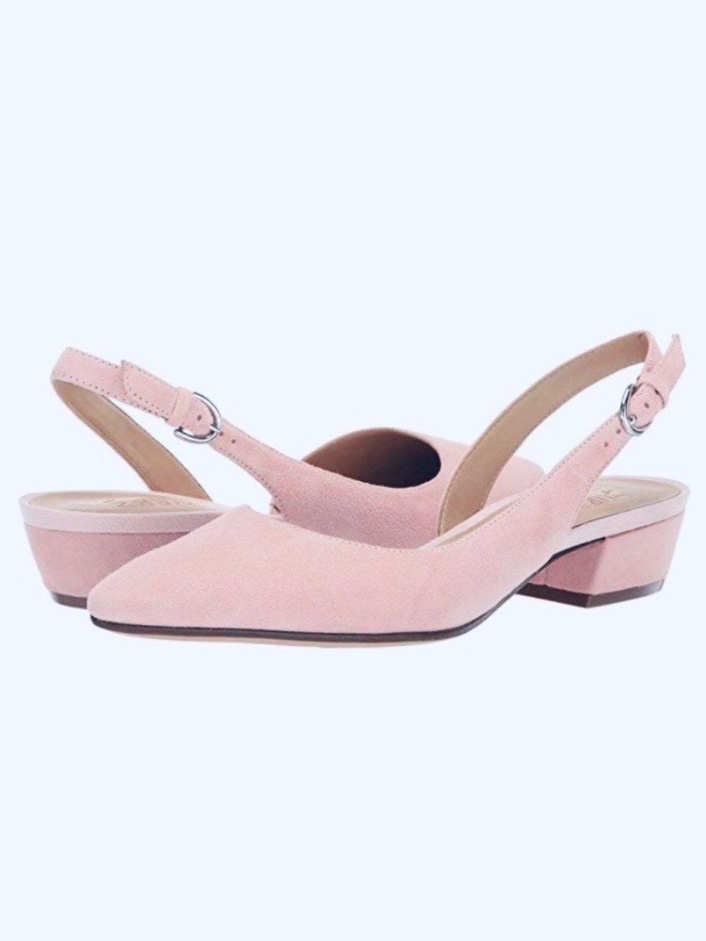 Naturalizer Banks Pink Suede Slingback Low Block Heel Pumps Size 9 - NEW